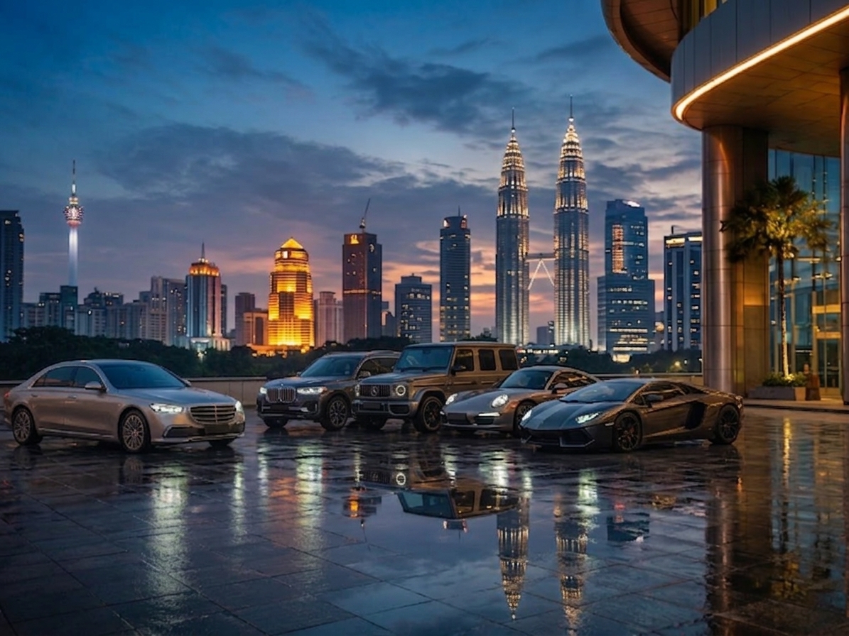 GEARS luxury fleet overlooking the Kuala Lumpur skyline